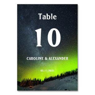 Numéro De Table aurores boréales Aurora Borealis Mariage de ciel n
