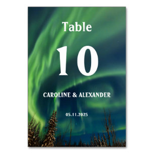 Numéro De Table aurores boréales Aurora Borealis Mariage de ciel n