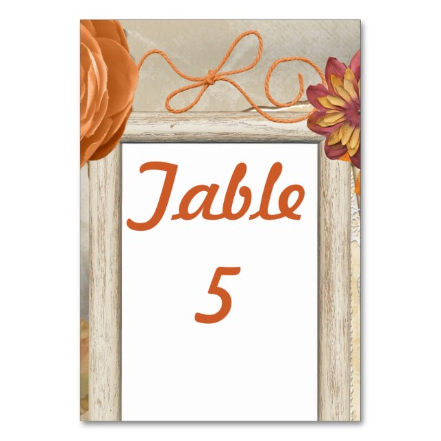 Numéro De Table Automne Conception rustique (Par défaut)