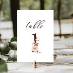 Numéro De Table Automne Floral 1 Brown rouille Mariage Numéro de t<br><div class="desc">Cette carte de numéro de table à fleurs mariage est décorée d'un numéro marron 1 orné de fleurs d'automne et de feuilles dans les tons de rouille, de rose et d'ivoire poussiéreux. Le mot "table" apparaît ci-dessus en calligraphie à l'écriture brune. Idéal pour un mariage de automne. Voir notre collection...</div>