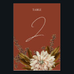 Numéro De Table Automne Floral Terracotta Mariage de automne d'aqu<br><div class="desc">Une élégante terre en terre cuite tombent aquarelle calligraphie signature script design mariage. Un design d'automne rustique qui utilise des teintes de cuivre et des fleurs botaniques avec la typographie de calligraphie vintage. Une élégante terre tonique en terre cuite, marron, beige automne calligraphie signature design idéal pour tous les types...</div>
