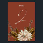 Numéro De Table Automne Floral Terracotta Mariage de automne d'aqu<br><div class="desc">Une élégante terre en terre cuite tombent aquarelle calligraphie signature script design mariage. Un design d'automne rustique qui utilise des teintes de cuivre et des fleurs botaniques avec la typographie de calligraphie vintage. Une élégante terre tonique en terre cuite, marron, beige automne calligraphie signature design idéal pour tous les types...</div>