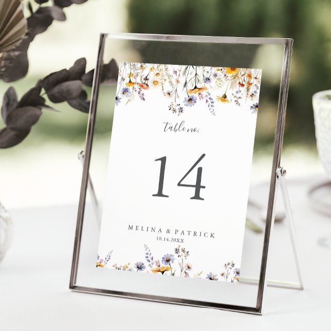 Numéro De Table Automne Sunshine Élégant Mariage Fleur sauvage (Créateur téléchargé)
