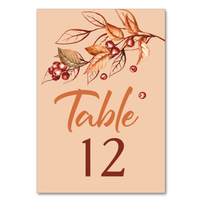 Numéro De Table Automne Terre ton Terracotta Mariage (Par défaut)