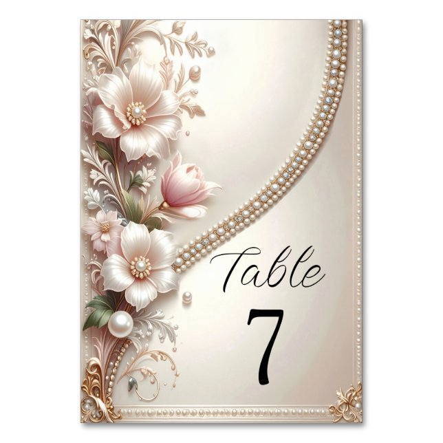 Numéro de table avec embellissements de fleurs et  (Par défaut)