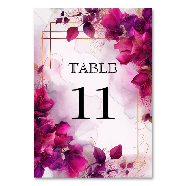 Numéro De Table 💍 Avec Enchantement Fuchsia : Aquarelle (Par défaut)