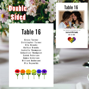 Numéro De Table Avec photo et liste d'invités Flourish Together –