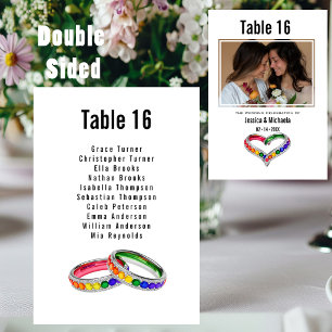 Numéro De Table Avec photo et liste d'invités mariage Entrelacés d
