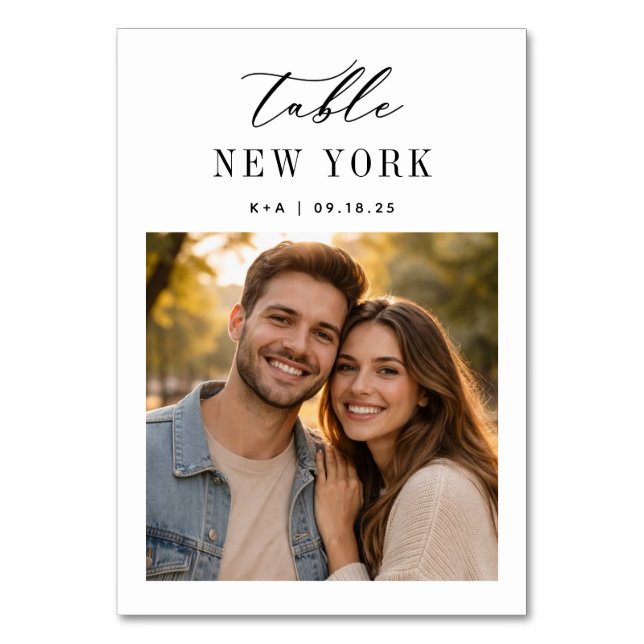 Numéro de table avec photo et nom de destination d (Par défaut)