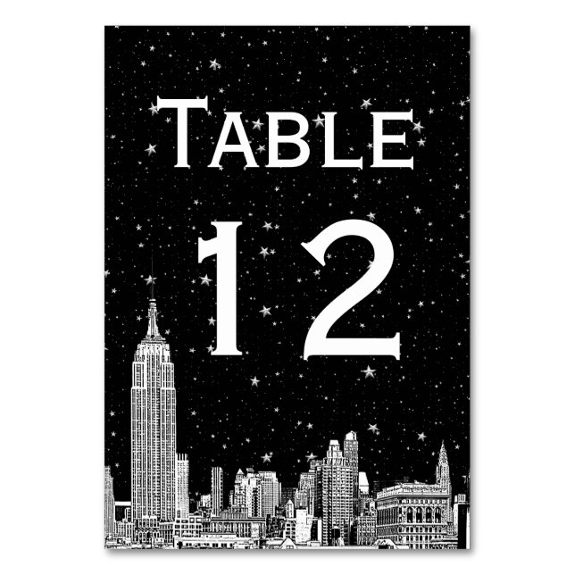 Numéro de table avec vue sur les gratte-ciel de NY (Dos)