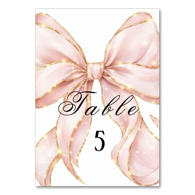 Numéro De Table Baby Girl Pink Bow Baby Shower (Par défaut)