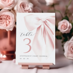 Numéro De Table Baby shower à cou rose