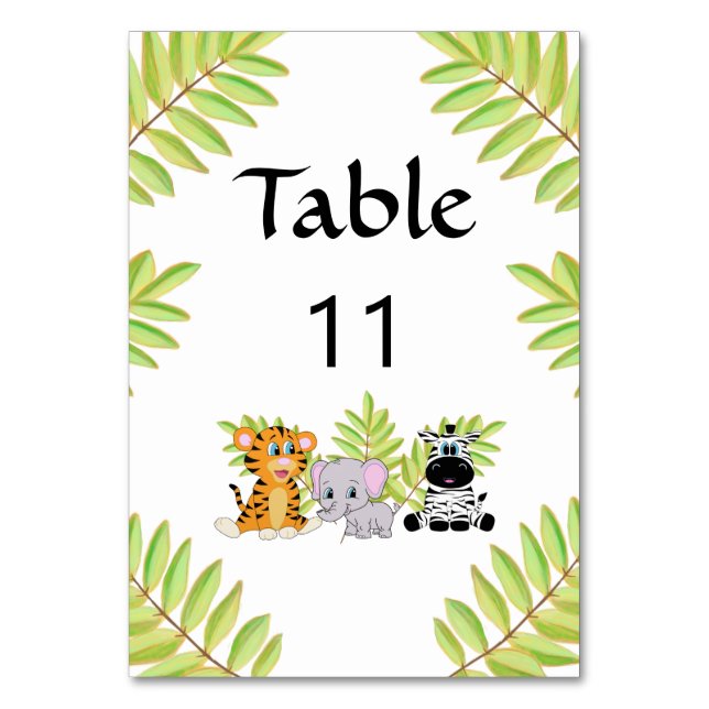 Numéro De Table Baby shower à thème Jungle (Par défaut)