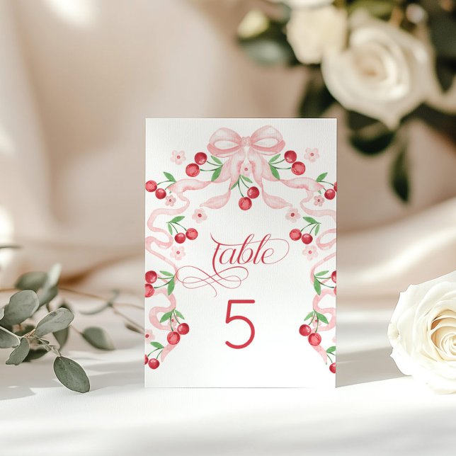 Numéro De Table Baby shower cerise rose (Créateur téléchargé)