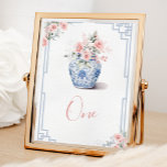 Numéro De Table Baby shower Chinoiserie Jar Ginger Rose<br><div class="desc">Jar Chinoiserie de gingembre rose vif Numéro de table</div>