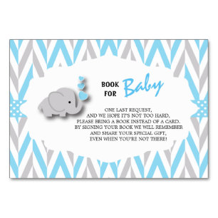 Numéro De Table Baby shower éléphant bleu et gris Apporter un li