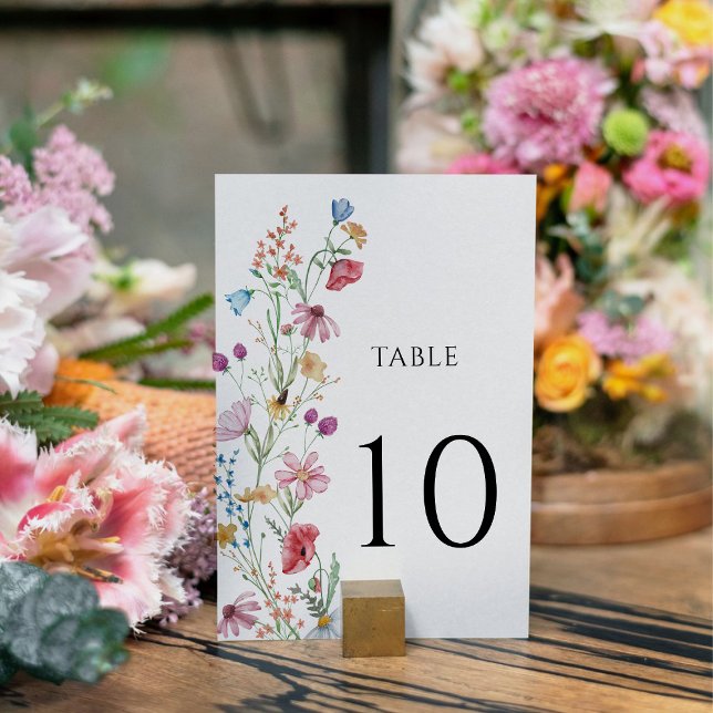 Numéro De Table Baby shower Fleurs sauvages  (Créateur téléchargé)