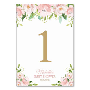Numéro De Table Baby shower Lion Cub Floral Flush