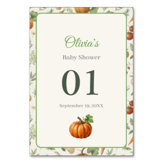Numéro de table Baby Shower Marché des agriculteur