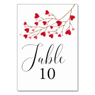 Numéro De Table Baby shower moderne de Coeurs rouges roses
