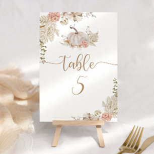Numéro De Table Baby shower rustique Boho citrouille