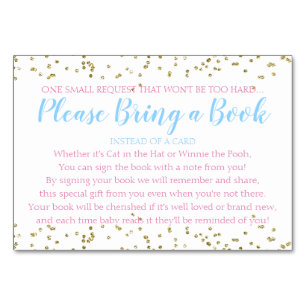 Numéro De Table Baby shower Twin Livre Demande Gold Confetti