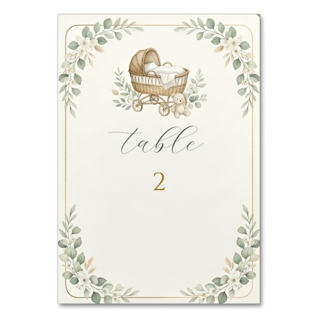 Numéro De Table Baigneuse Bohème Baby Shower  (Par défaut)