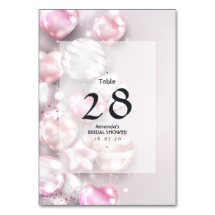 Numéro De Table Ballons d'or rose et Rose