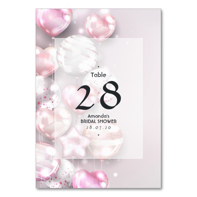 Numéro De Table Ballons rose et or rose (Par défaut)