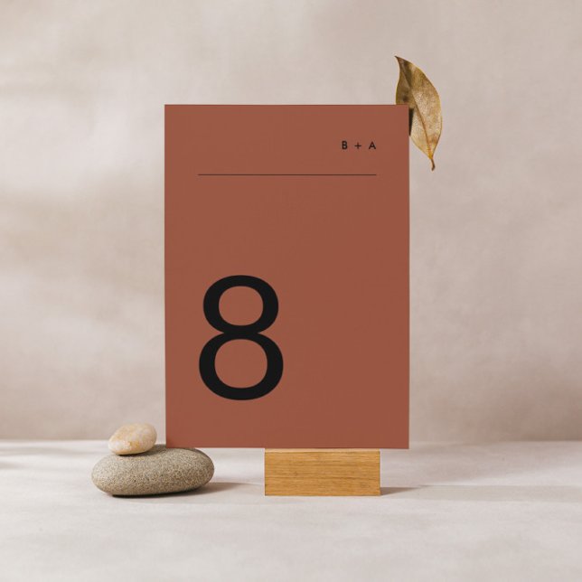 Numéro De Table Bande de terre cuite noire moderne Premium élégant (Créateur téléchargé)