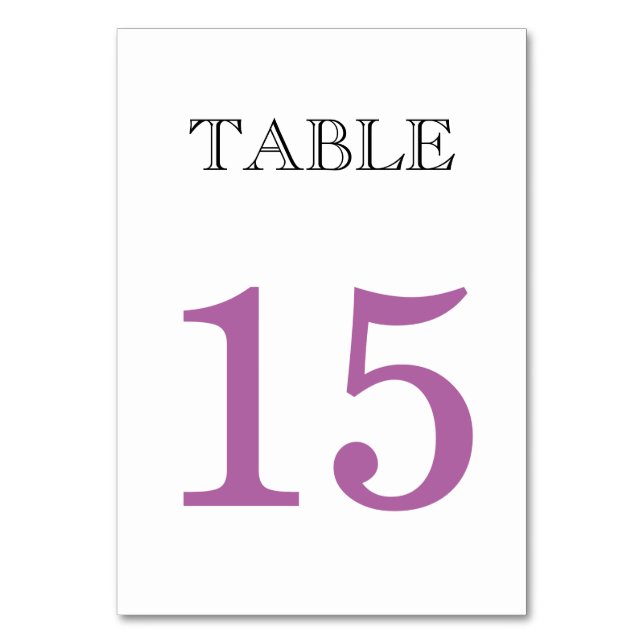 Numéro De Table Bande moderne et violet, gris mariage minimal 1 (Par défaut)