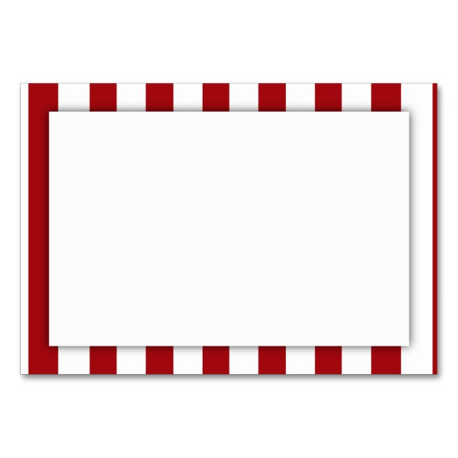 Numéro De Table Bandes rouges foncées (Ajouter 2e couleur) (Devant)