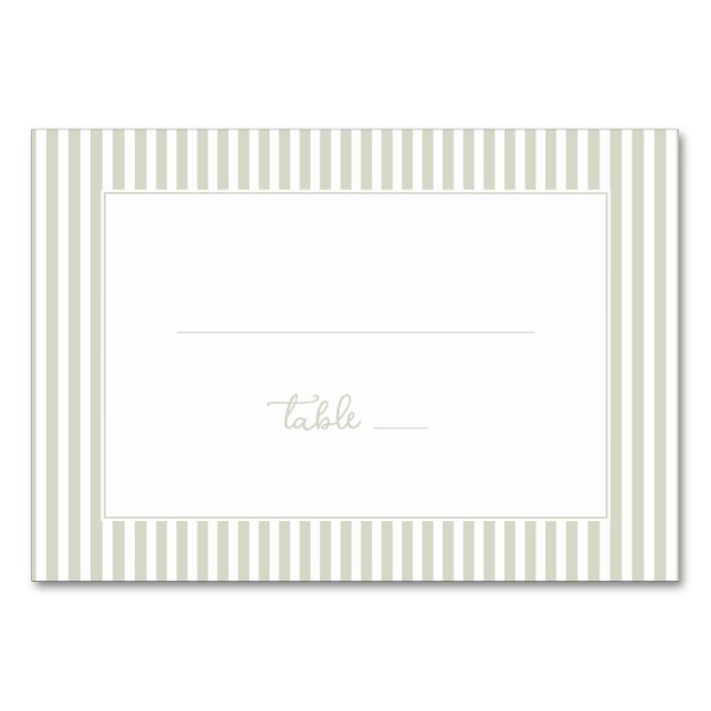 Numéro De Table Bandes vertes pâles tranquilles (Devant)