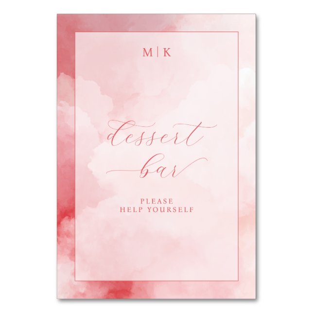 Numéro De Table Bar à Desserts Rose Fantaisiste (Par défaut)