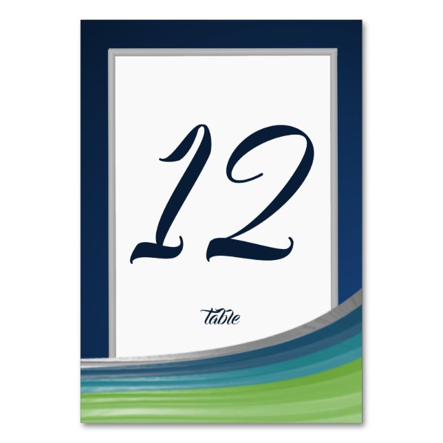 Numéro De Table Bar à vague bleu et vert Mitzvah (Par défaut)