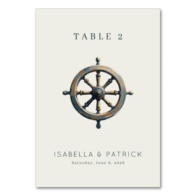 Numéro De Table Barre à roue en bois gris marine (Par défaut)