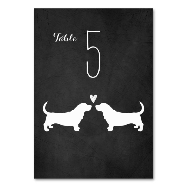 Numéro De Table Basset Hound Chien Silhouettes Mariage Réception (Par défaut)