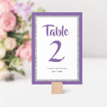 Numéro De Table Bat mitzvah de Glittery violet et argent<br><div class="desc">Ce numéro de table Bat mitzvah branché présente une parties scintillant brillante en faux plan contre un arrière - plan de couleur solide. Utilisez le formulaire modèle pour ajouter vos propres informations. L'outil de conception peut être utilisé pour modifier le style de police,  la couleur et la disposition.</div>