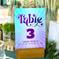 Bat mitzvah Gras Rétro Boho bleu violet dégradé