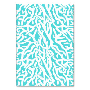 Numéro De Table Beach Coral Reef Motif Nautique Blanc Bleu