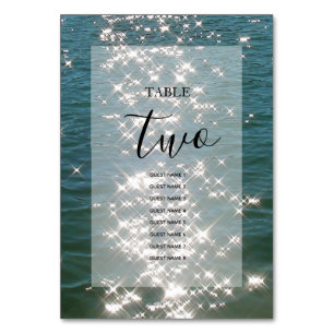 Numéro De Table Beach Sea Water Sparkings Mariages Nom des invités