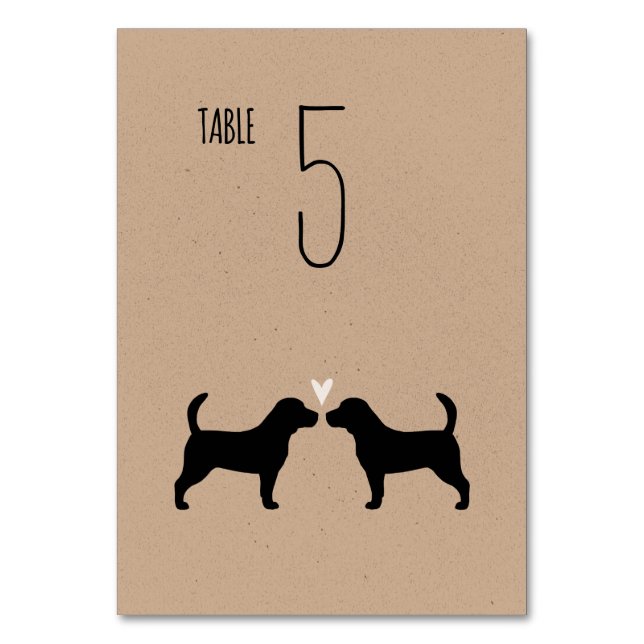 Numéro De Table Beagle Chien Silhouettes Réception de mariage (Par défaut)
