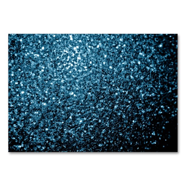 Numéro De Table Bébé bleu clair faux paillettes scintillantes (Devant)