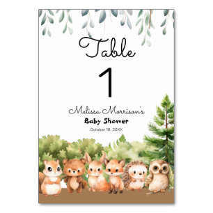 Numéro De Table Bébé en bois Douche garçon