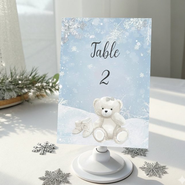 Numéro De Table Bébé, il fait froid dehors Teddy Bear Hiver (Créateur téléchargé)