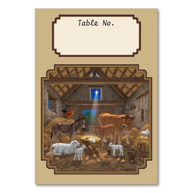 Numéro De Table Bébé Jésus Manger Nativité de Noël (Par défaut)