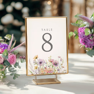 Numéro De Table Bébé pourpre dans le Baby shower Fleur sauvage fle