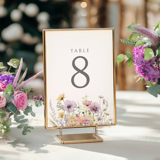 Numéro De Table Bébé pourpre dans le Baby shower Fleur sauvage fle (Créateur téléchargé)