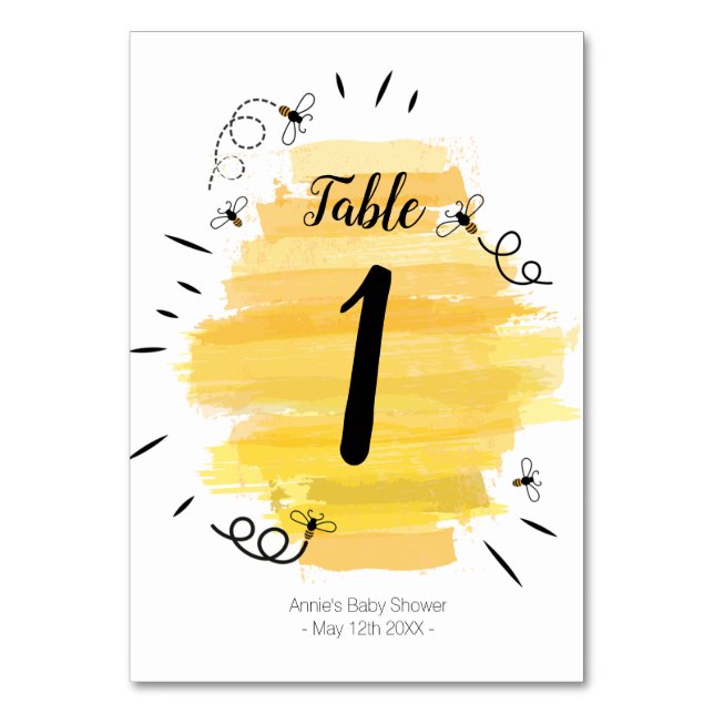 Numéro De Table Bee Modern Numéro de tableau (Par défaut)