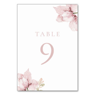 Numéro De Table Belle Elegance Blush Floral Mariage